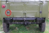 GAZ 69 AM 2 Gummis zum Schutz der Heckklappe mit Halterung